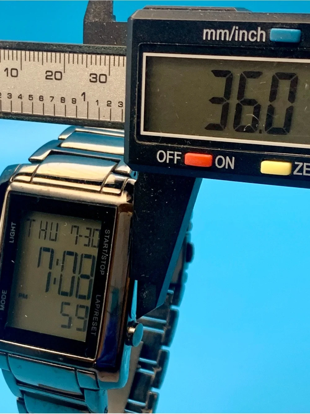 Men’s Digital Tank Wristwatch Chrono Day Date Backlight Alarm Dual Time Working